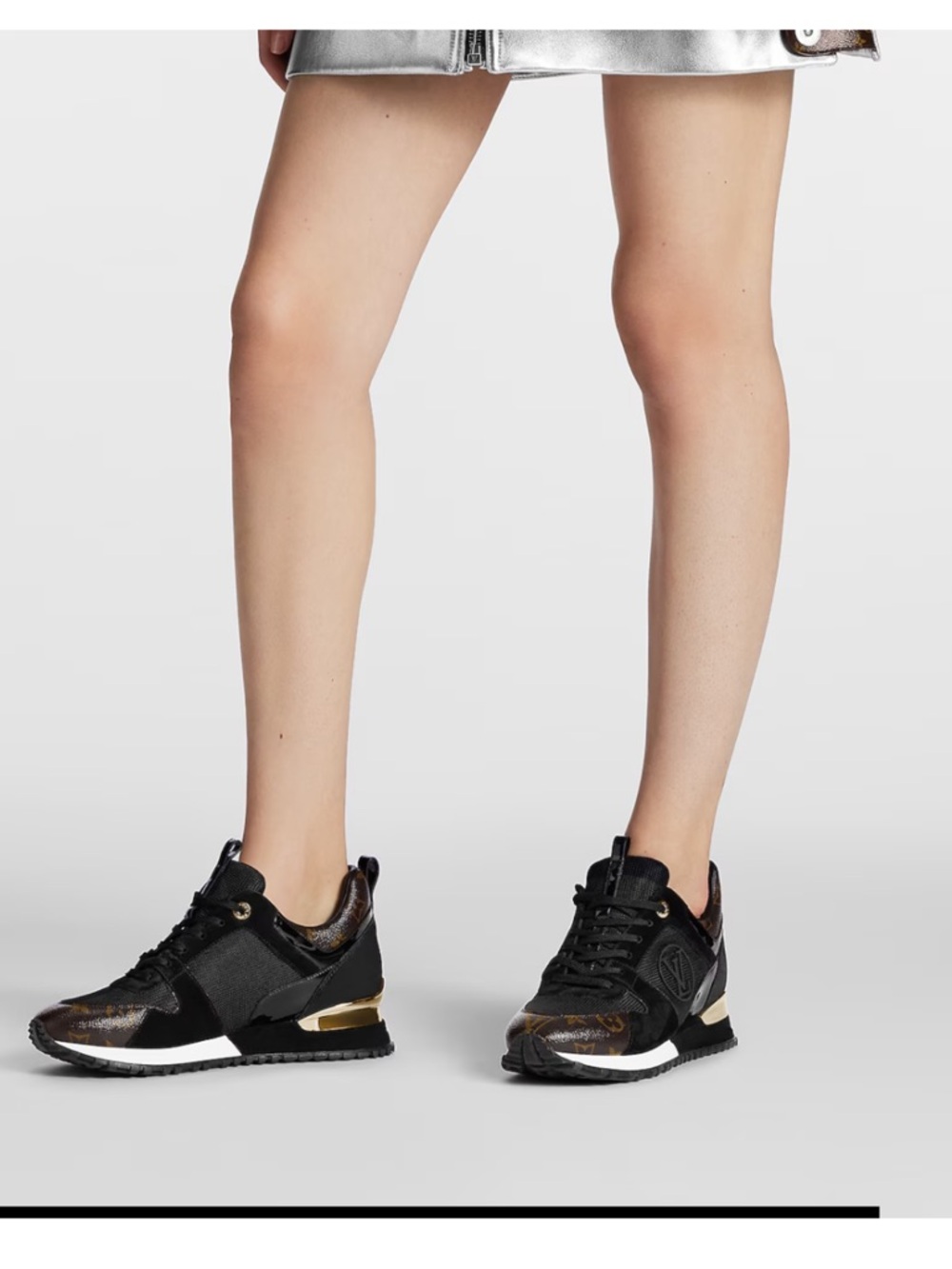 Authentic Louis Vuitton Runaway sneakers shoes 37 black monogram